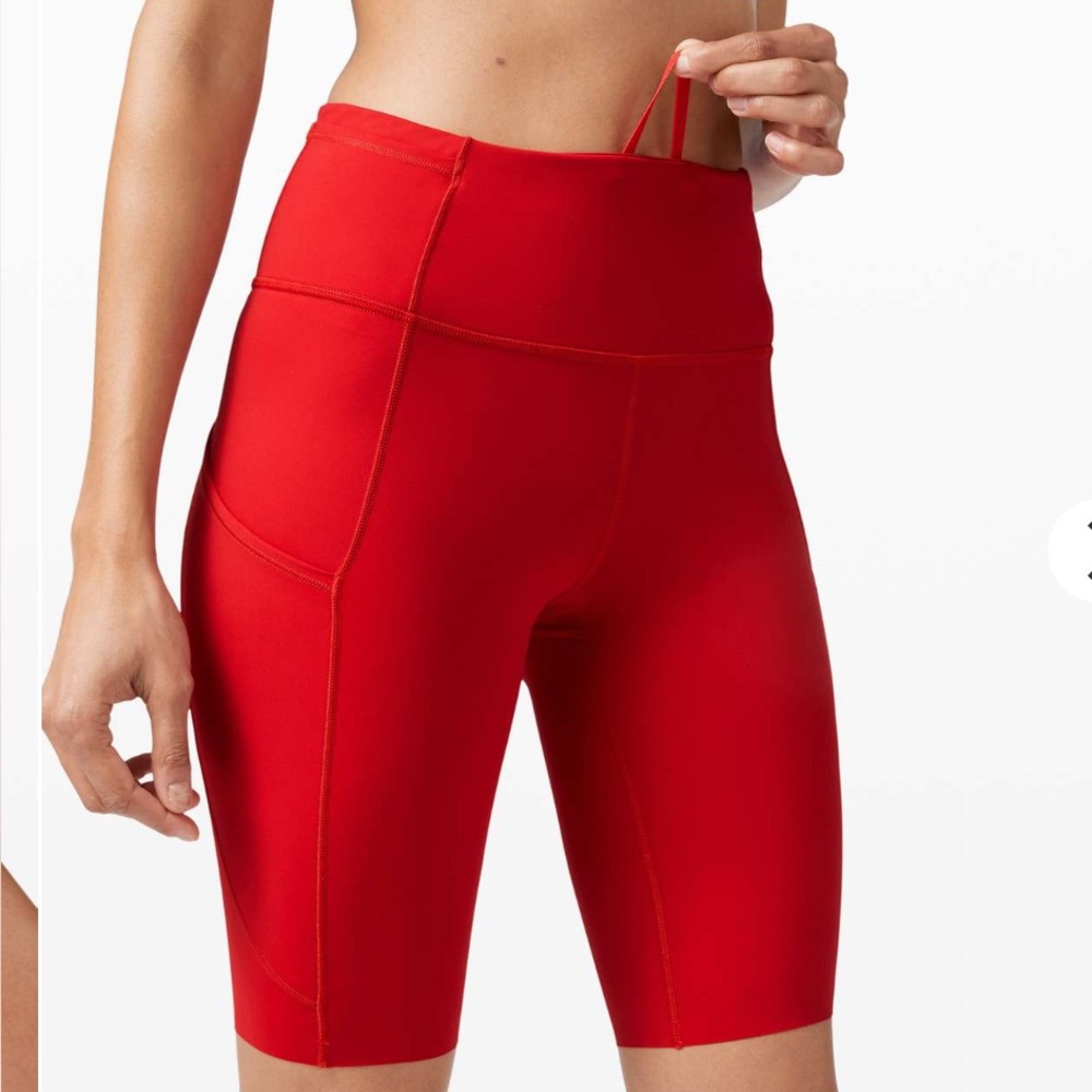 Lululemon Fast Free Shorts 10" Non-Reflective, Dark Red Sz 4